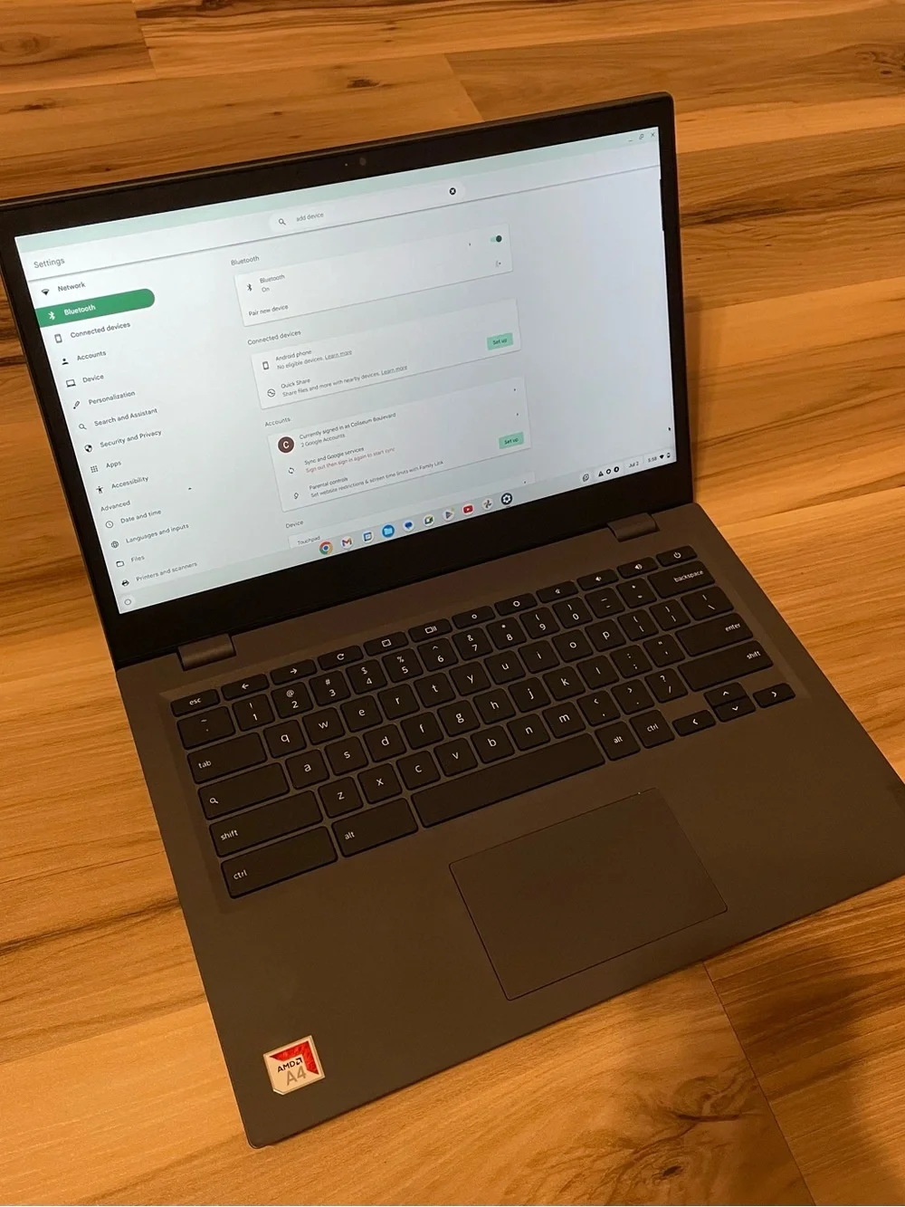 Gray Lenovo Laptop Chromebook - Sleek Portable Laptop